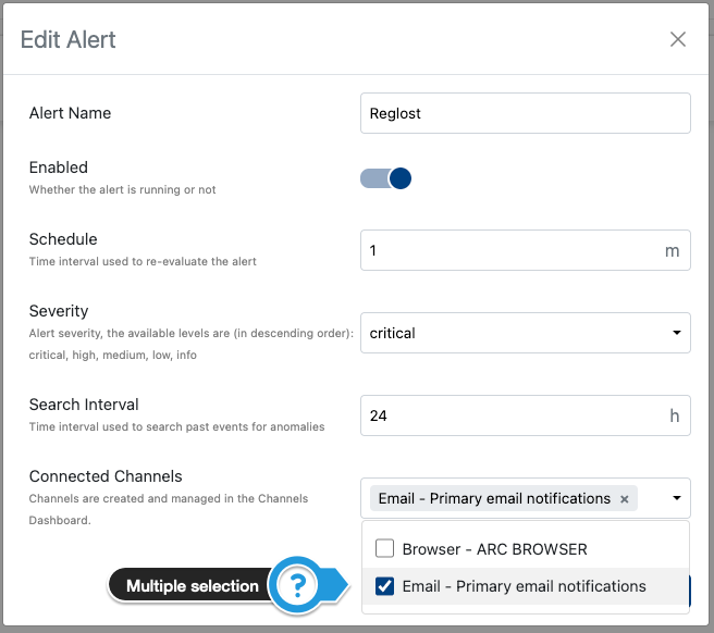 Basic alerts page