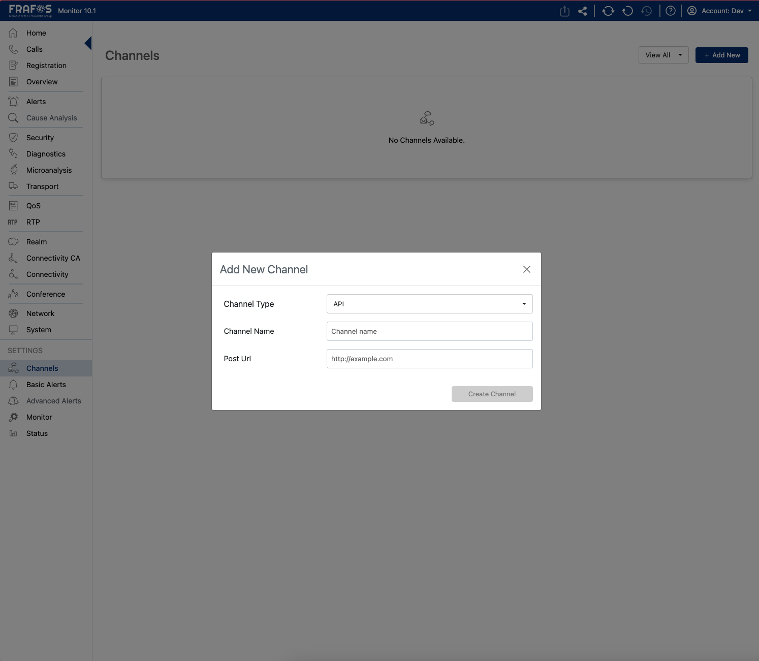 Create api channel
