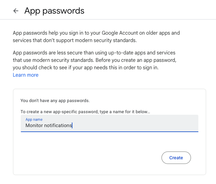 Email app password