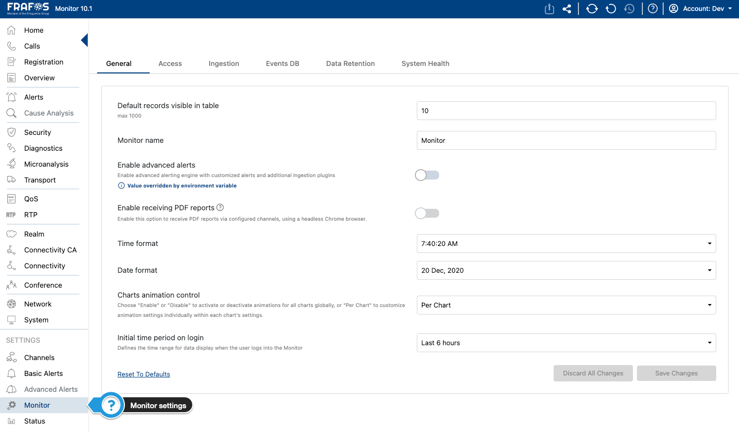 System health alerts