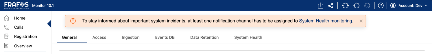 System health alerts