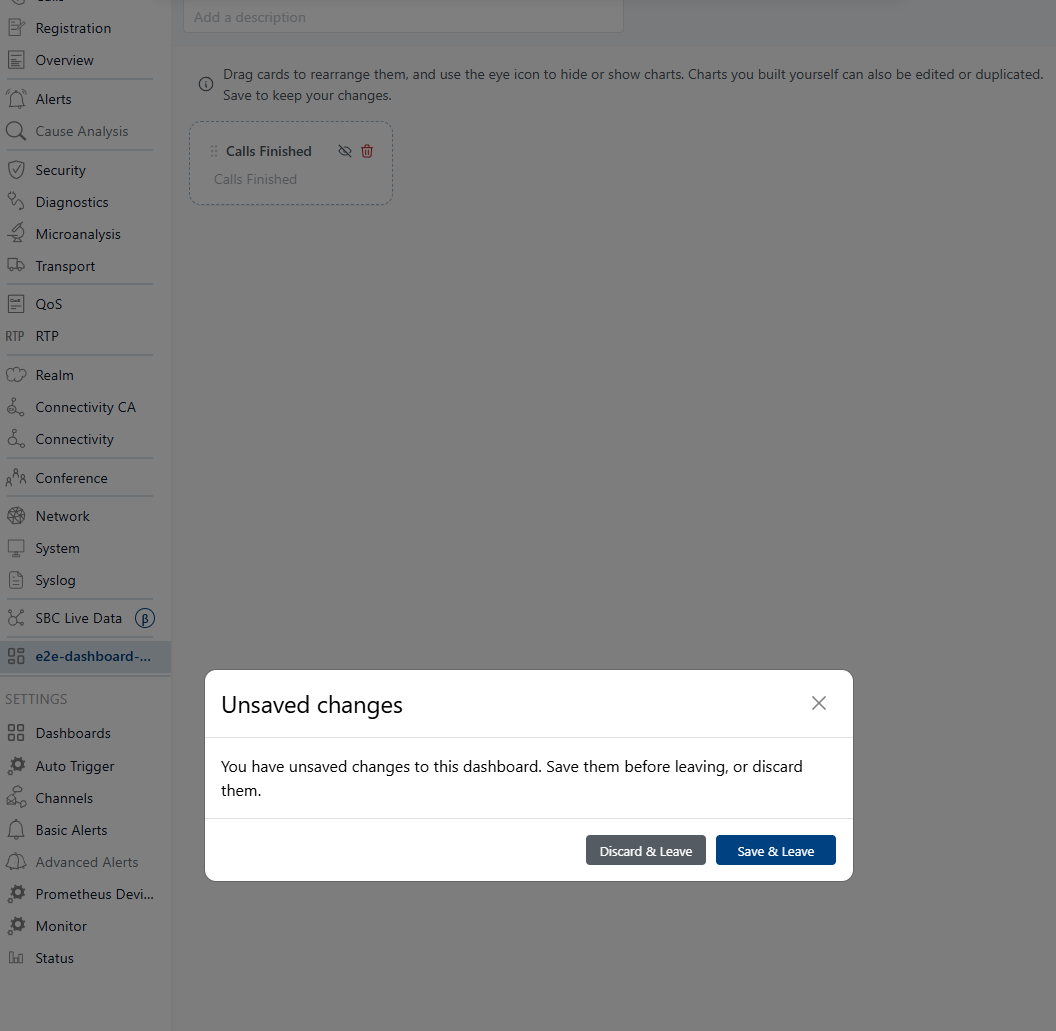 Unsaved Changes Warning Modal